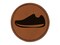 Athletic Running Shoe Round Iron-On Engraved Faux Leather Patch Applique - 2.5"